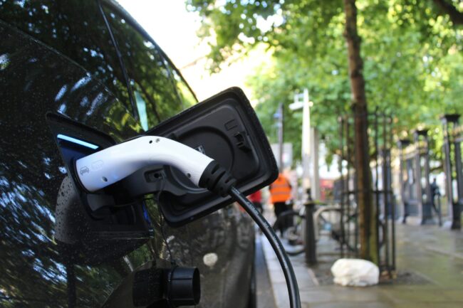 Electric car charging in Birmingham City Centre