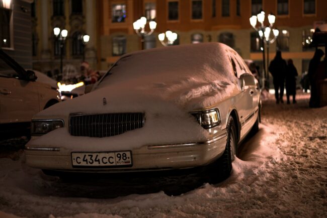 a car parked on a street