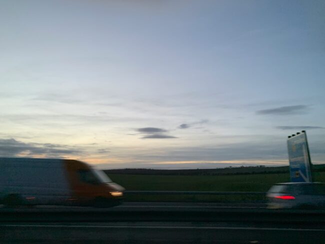 Sunset views along the expressway in the U.K.